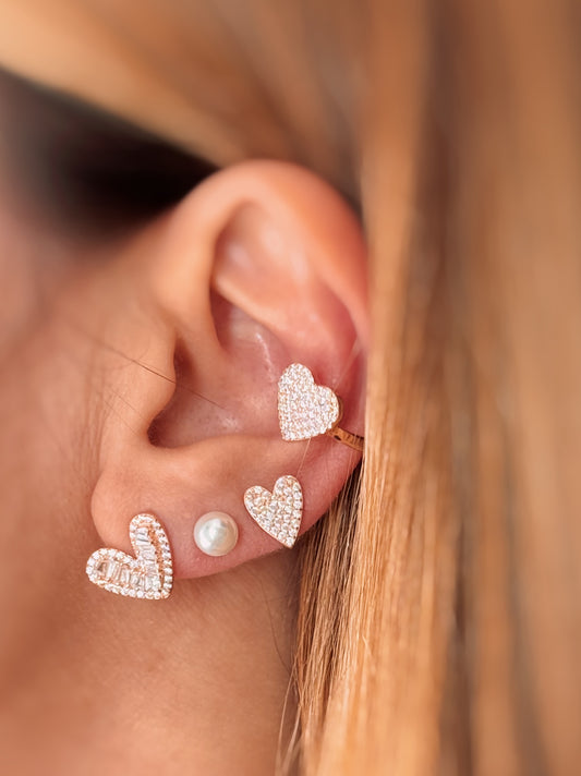 Earcuff con cuore di zirconi