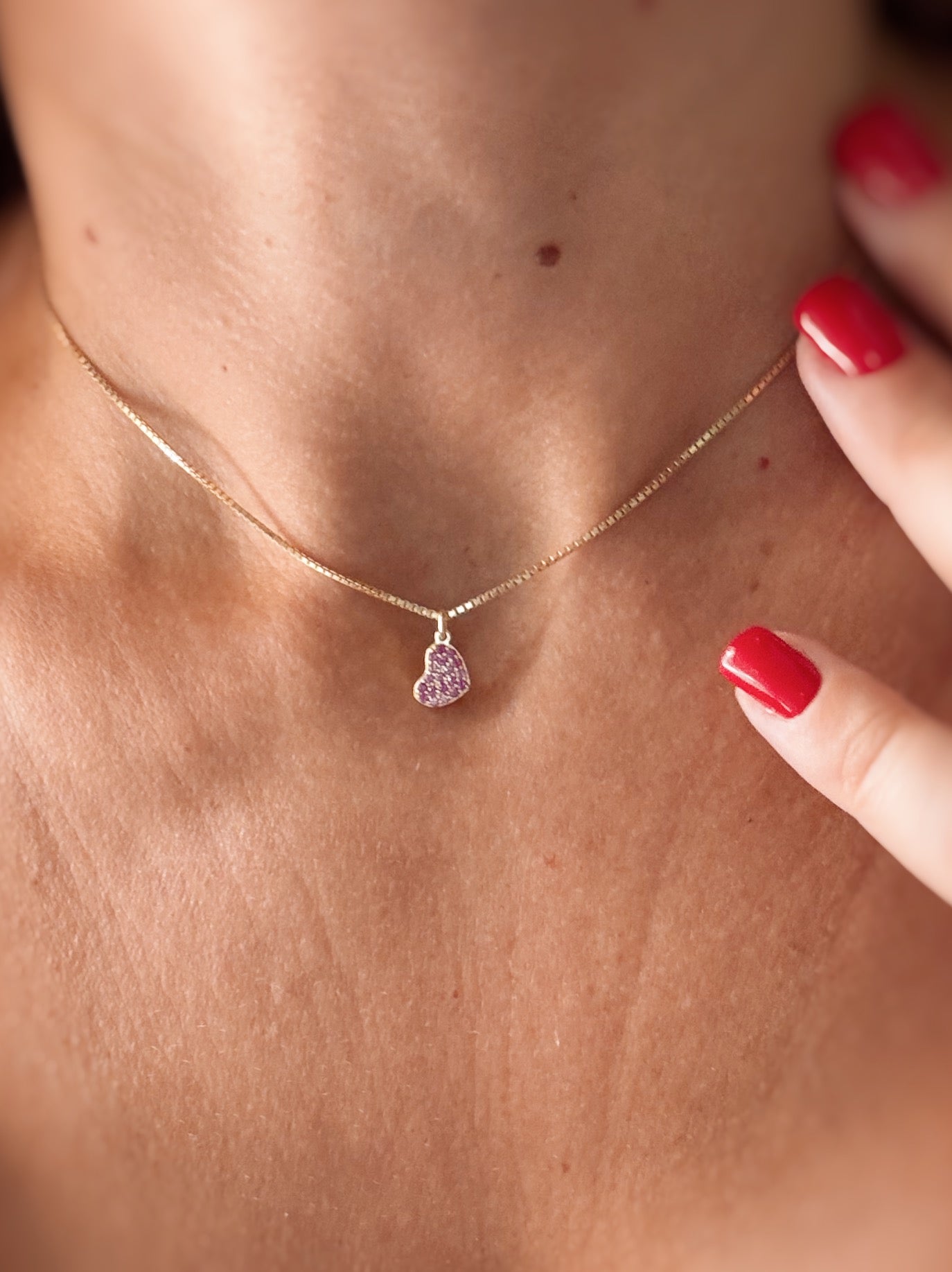Chocker mini cuore zirconi