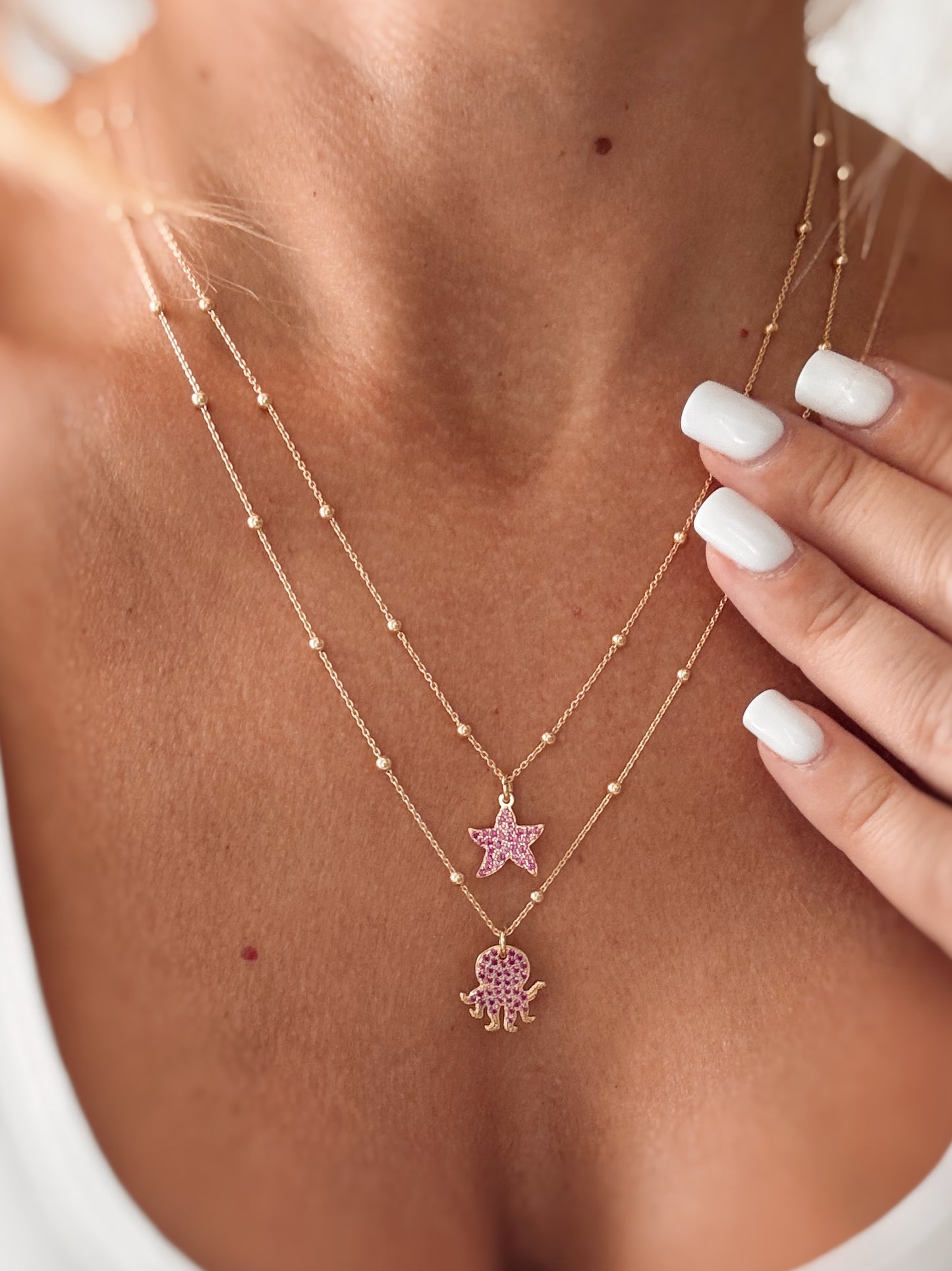 Collana stella marina zirconata