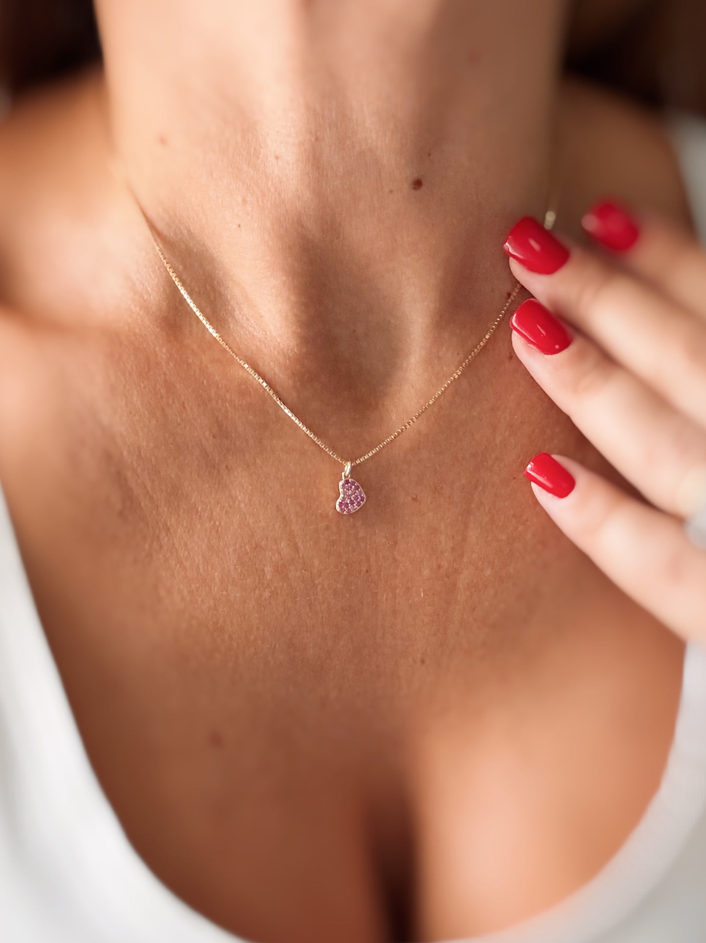 Chocker mini cuore zirconi