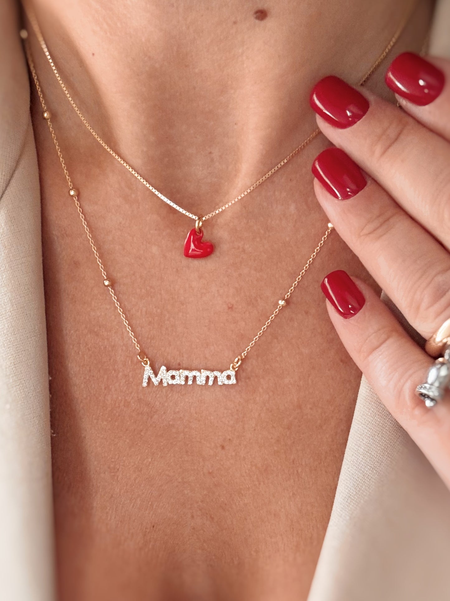 Chocker cuoricino smaltato
