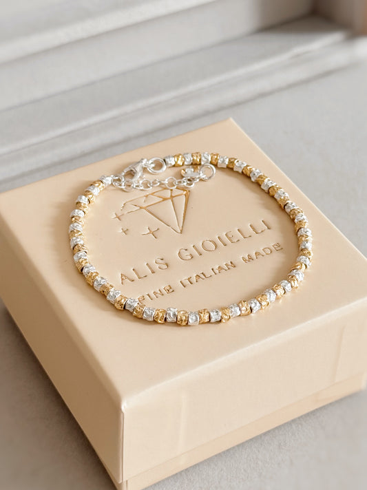 Bracciale granelli bicolor
