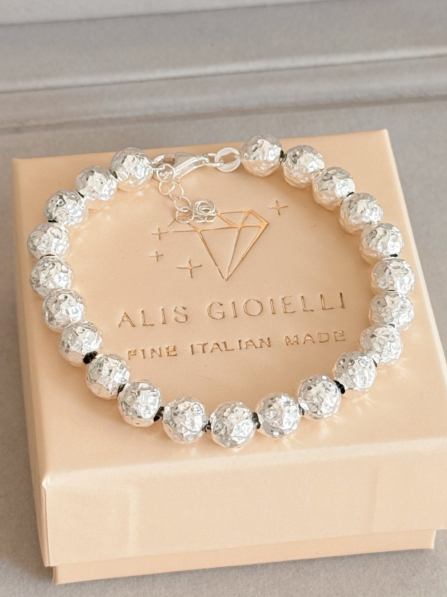 Bracciale sfere martellate