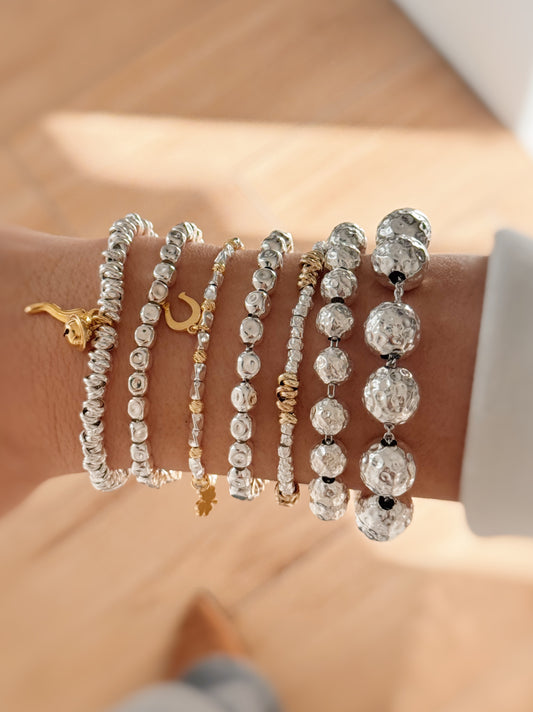 Bracciale sfere martellate