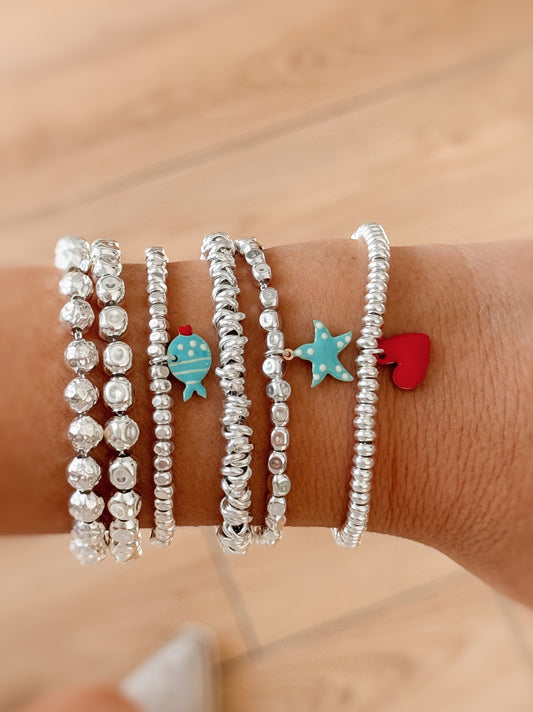 Bracciale sferette martellate