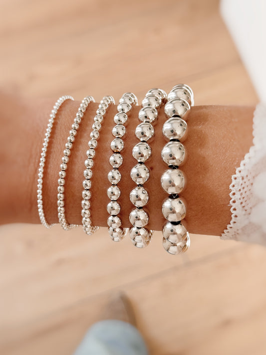 Bracciale sfere argento bianco