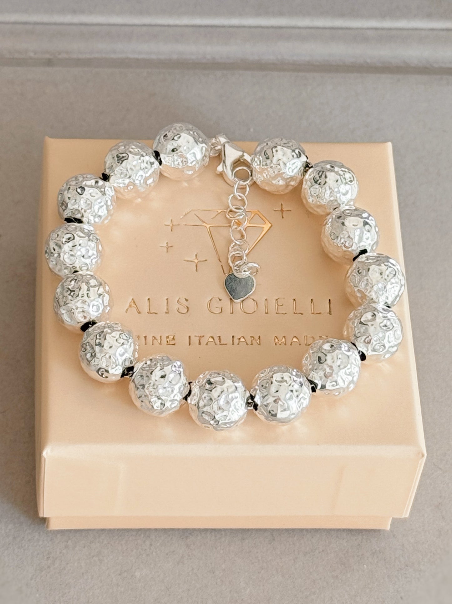 Bracciale sfere martellate