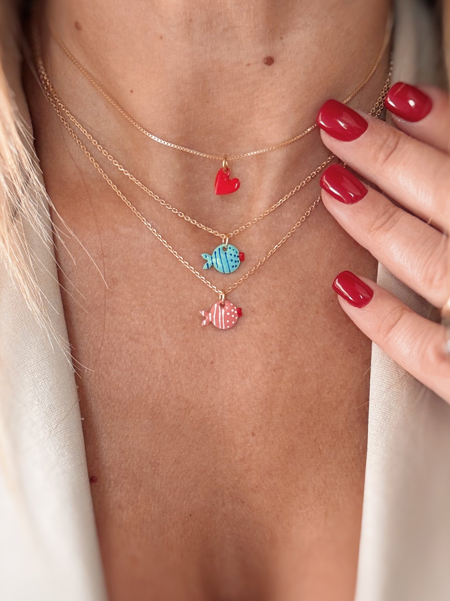 Chocker cuoricino smaltato