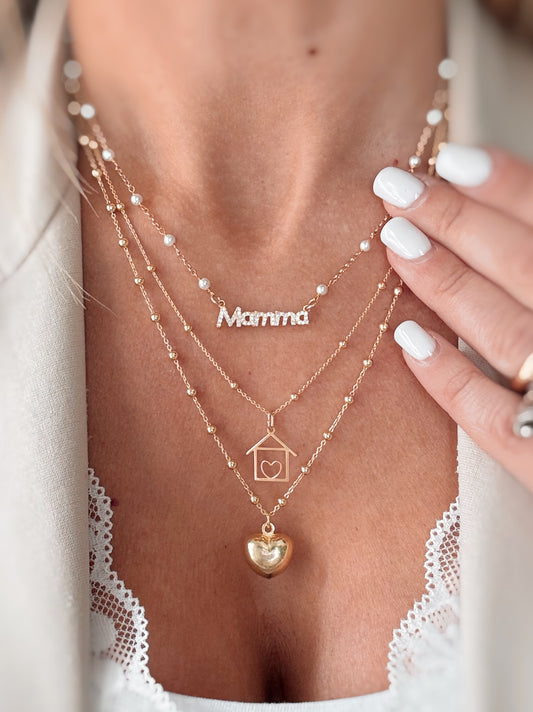 Girocollo Mamma catena e perle