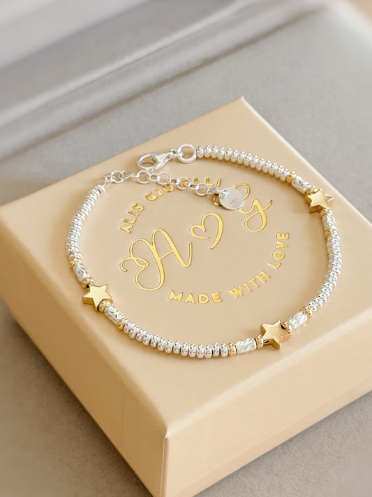 Bracciale rondelle e stelline