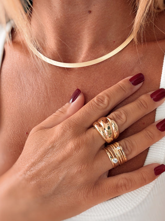 Anello sei fili e zirconi