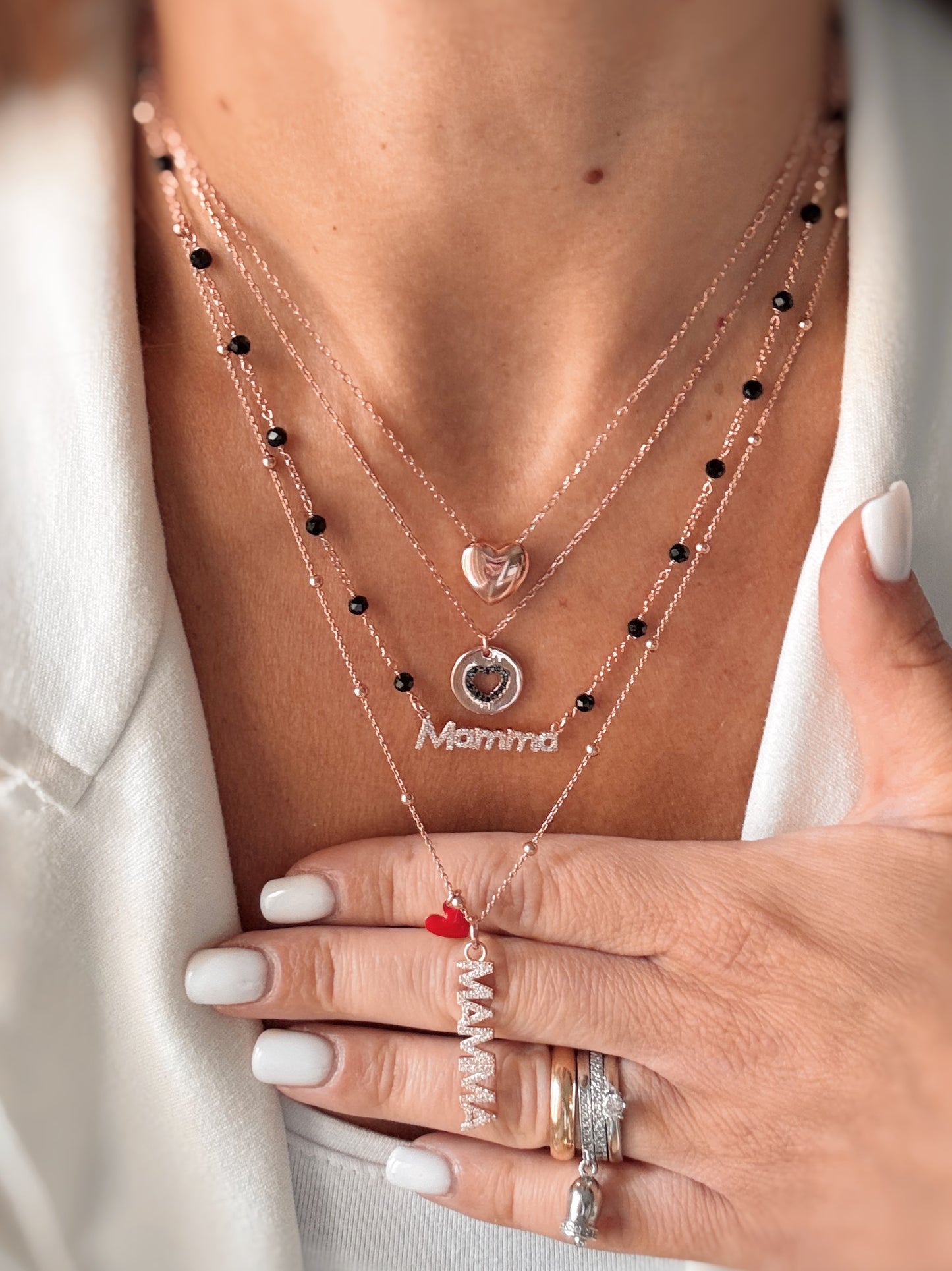 Girocollo cuore passante