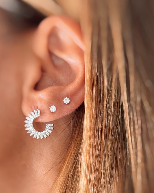 Orecchini spirale baguette