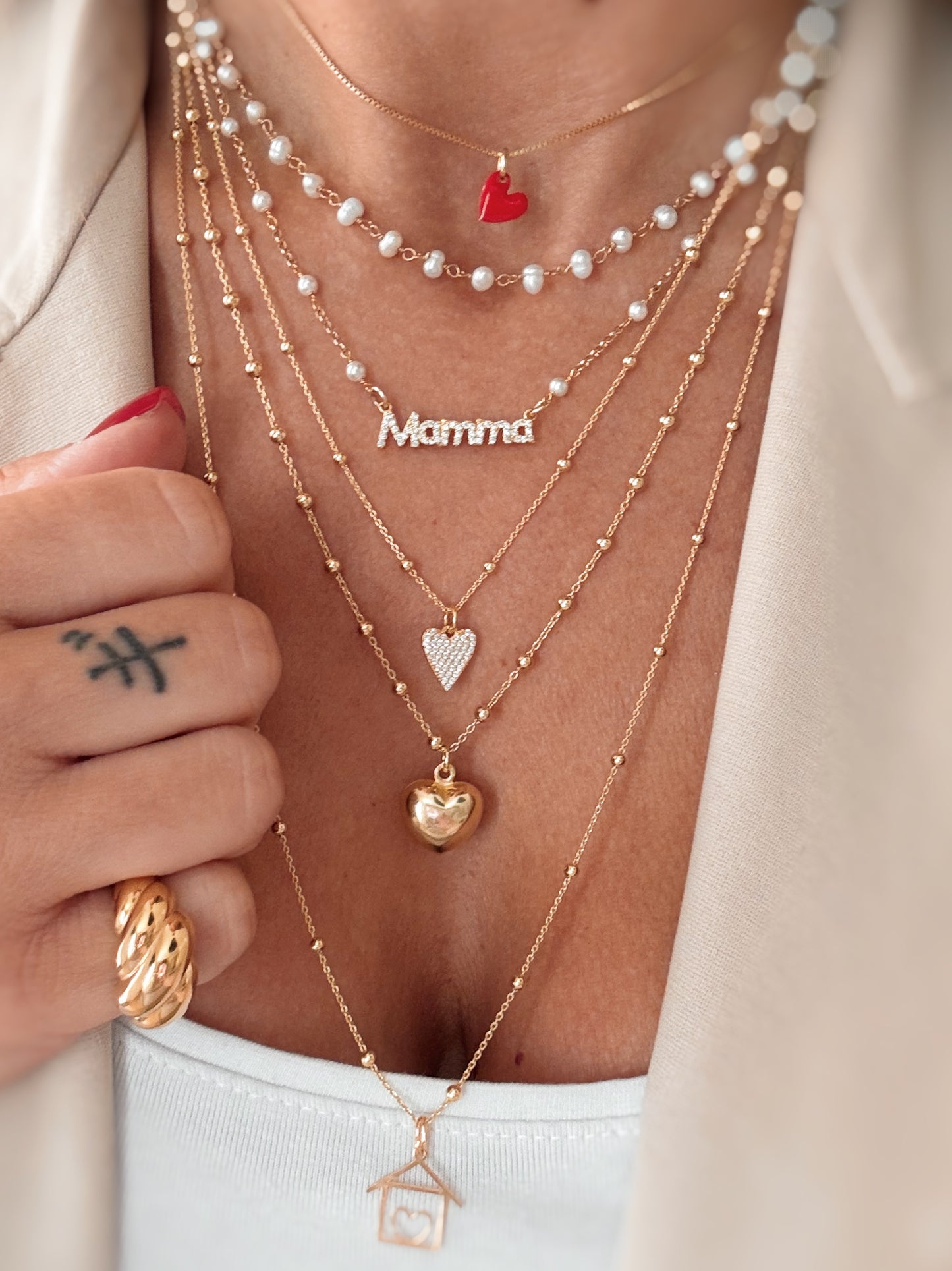 Chocker cuoricino smaltato