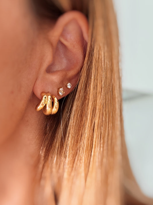 Orecchini cerchietti 3 in 1