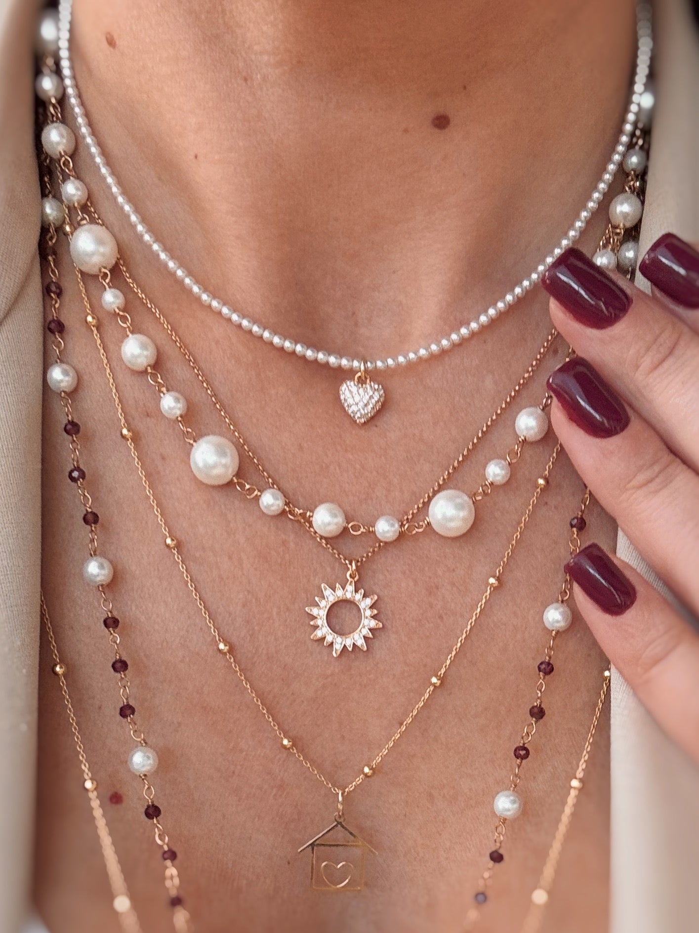 Girocollo perle alternate
