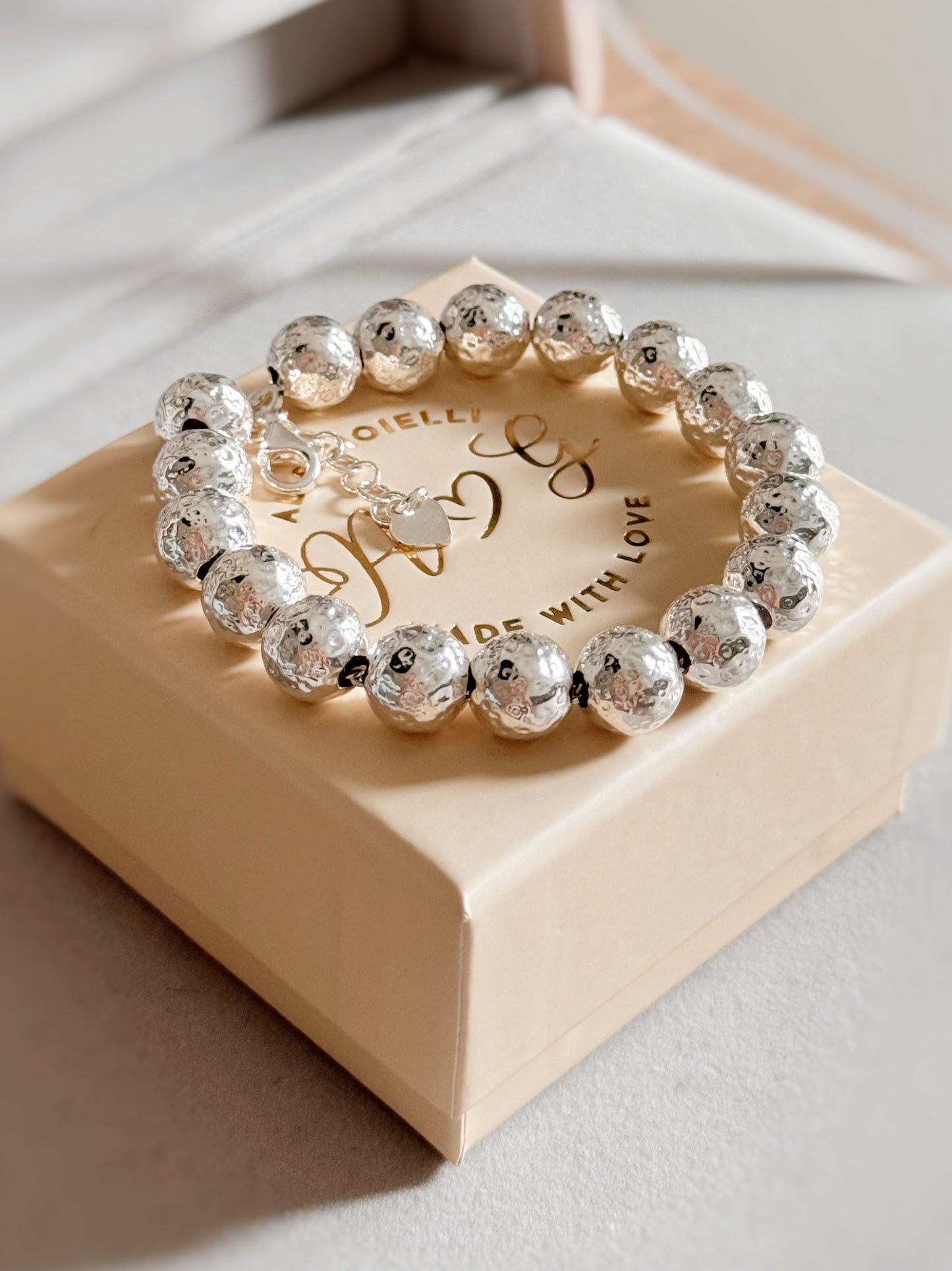 Bracciale sfere martellate