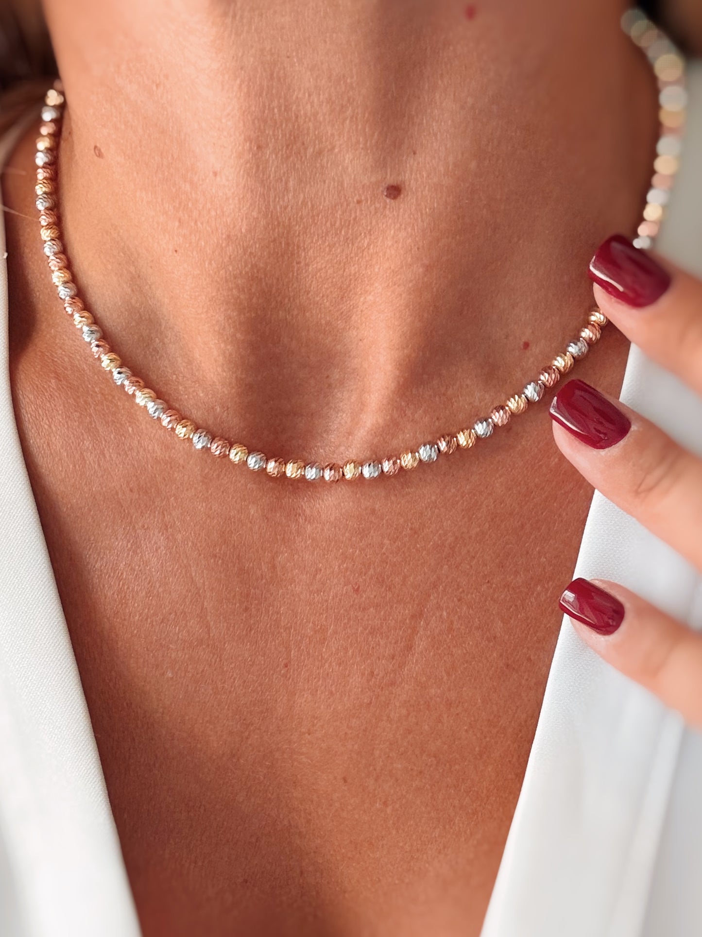 Collana sfere diamantate