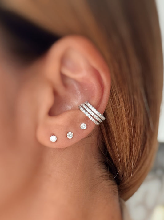 Earcuff 3 fasce di zirconi
