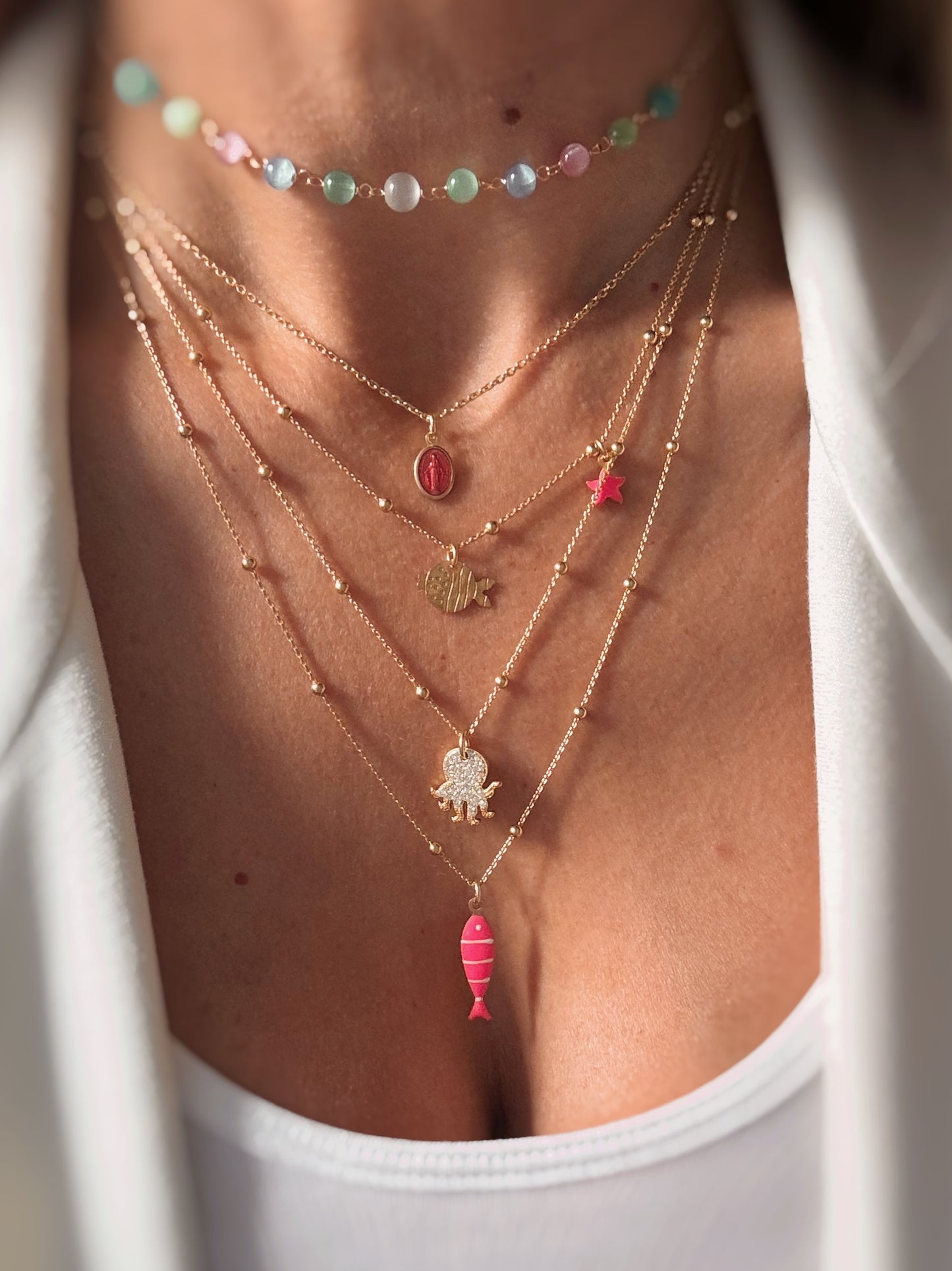 Collana mini Madonnina colorata