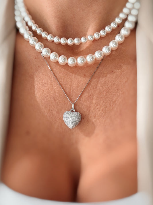 Collana cuore midi zirconato