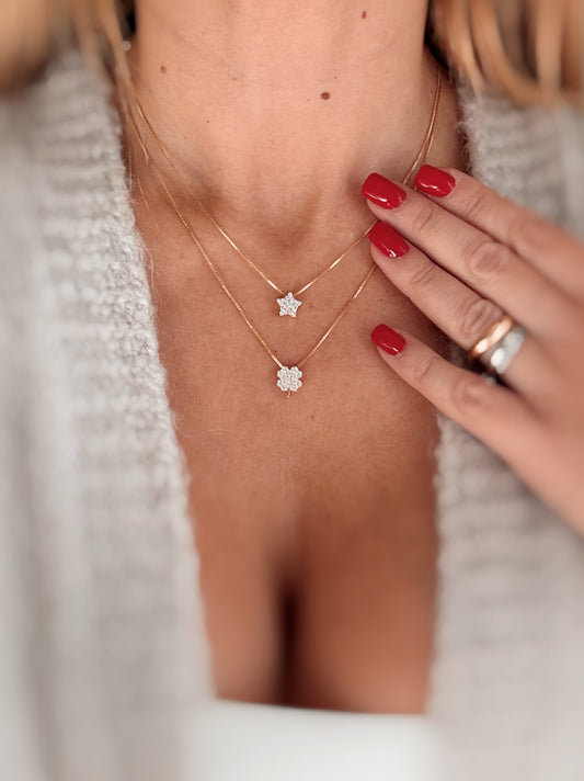 Collana Quadrifoglio zirconato portafortuna