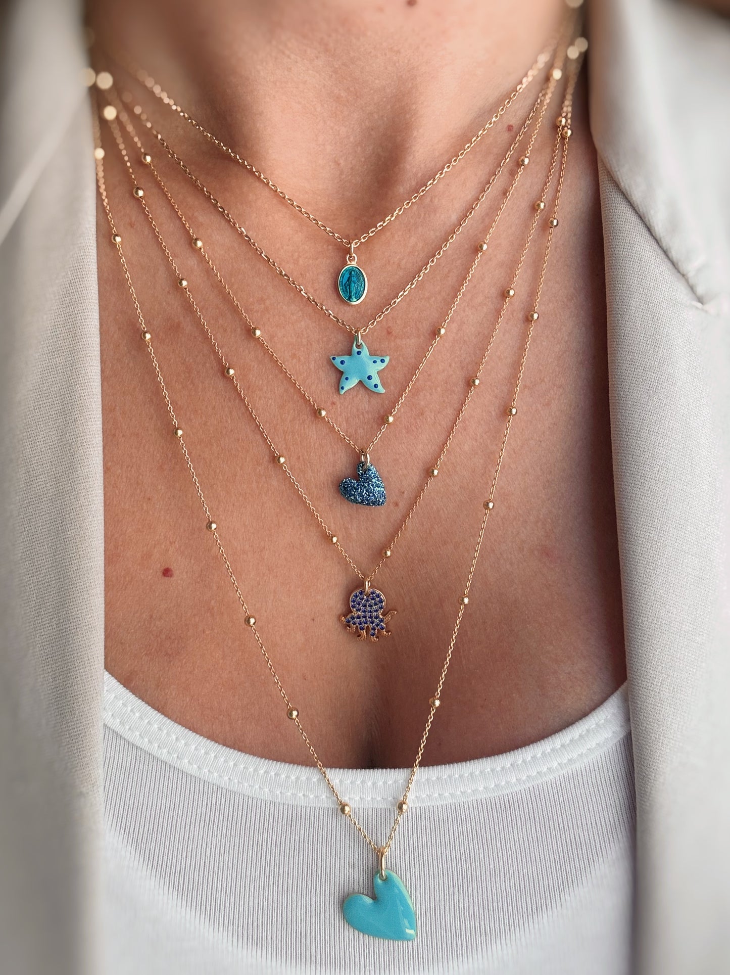 Collana mini Madonnina colorata