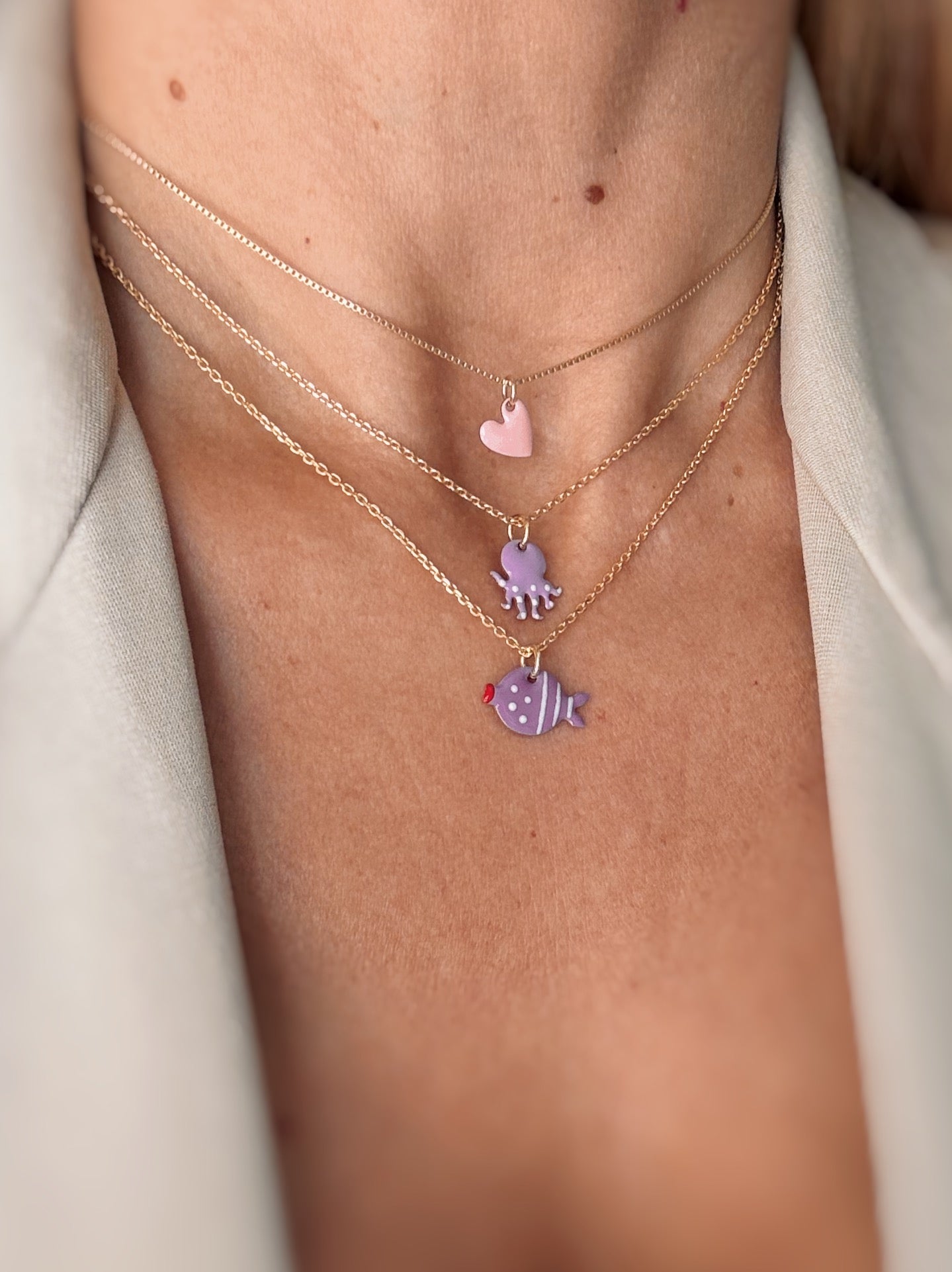 Collana pesciolino smaltato
