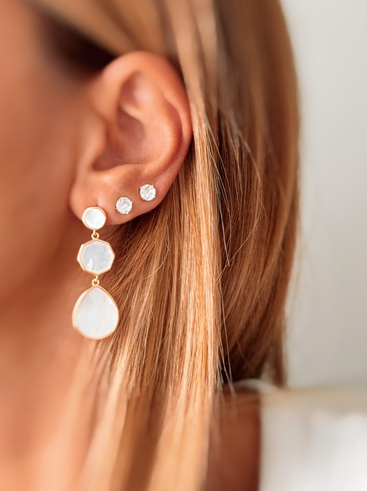 Orecchini Ottagono e Goccia pendente