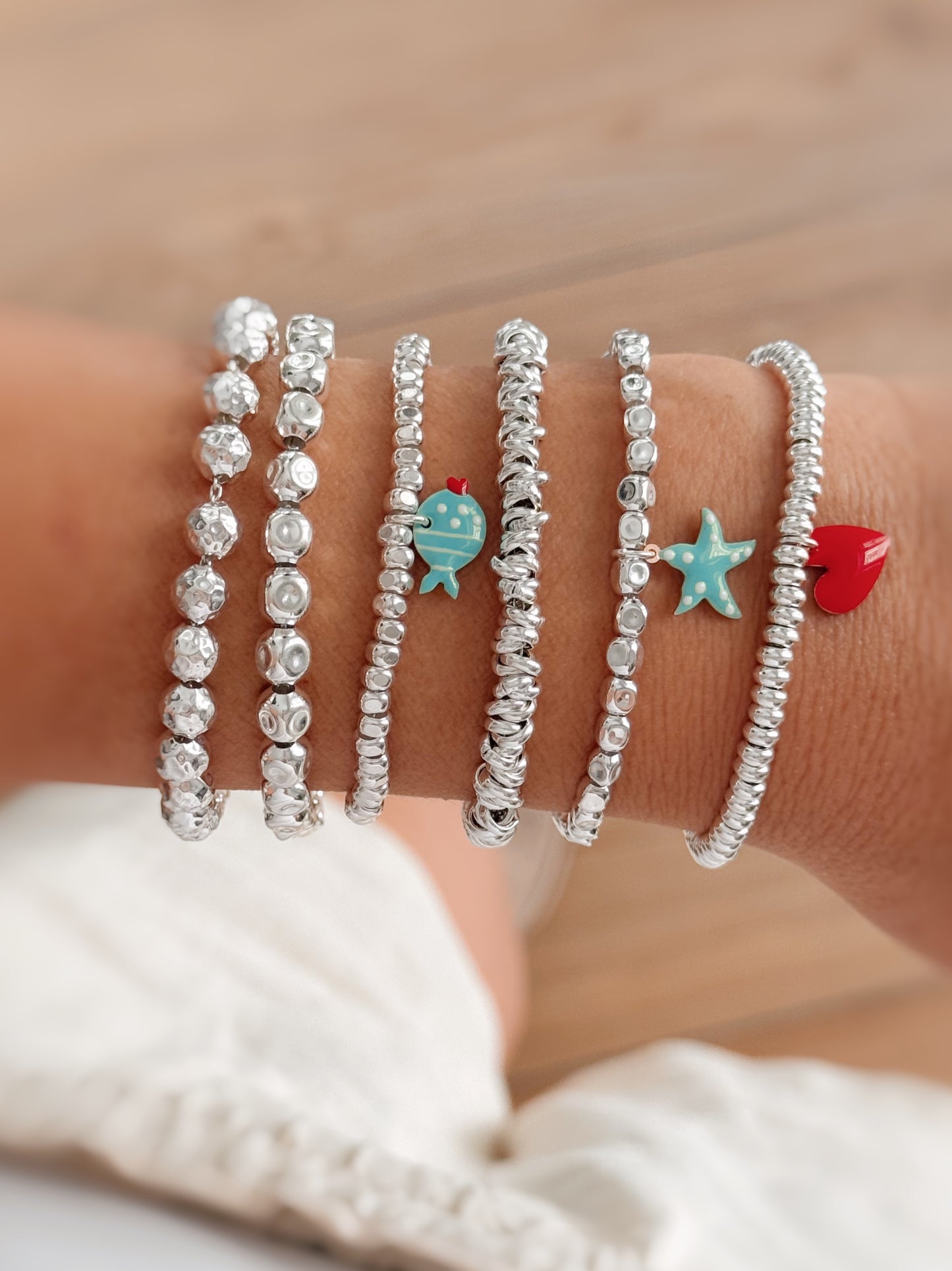 Bracciale sferette martellate