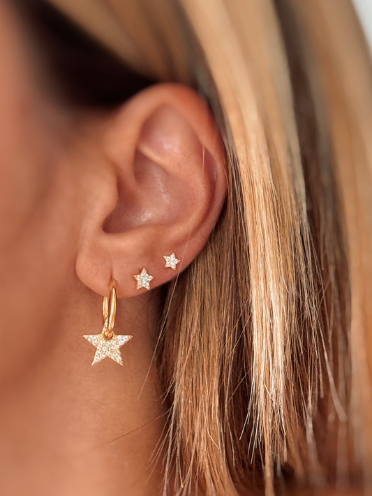 Cerchietti lisci e pendete in zirconi