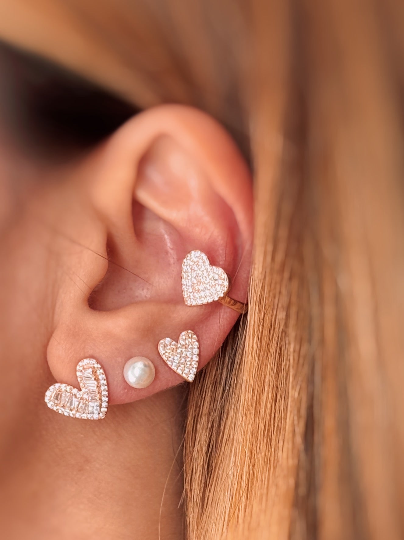 Earcuff con cuore di zirconi