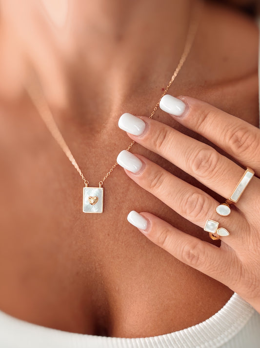 Anello Rettangolare Madreperla