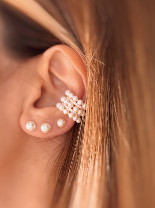 Ear cuff perle e zirconi