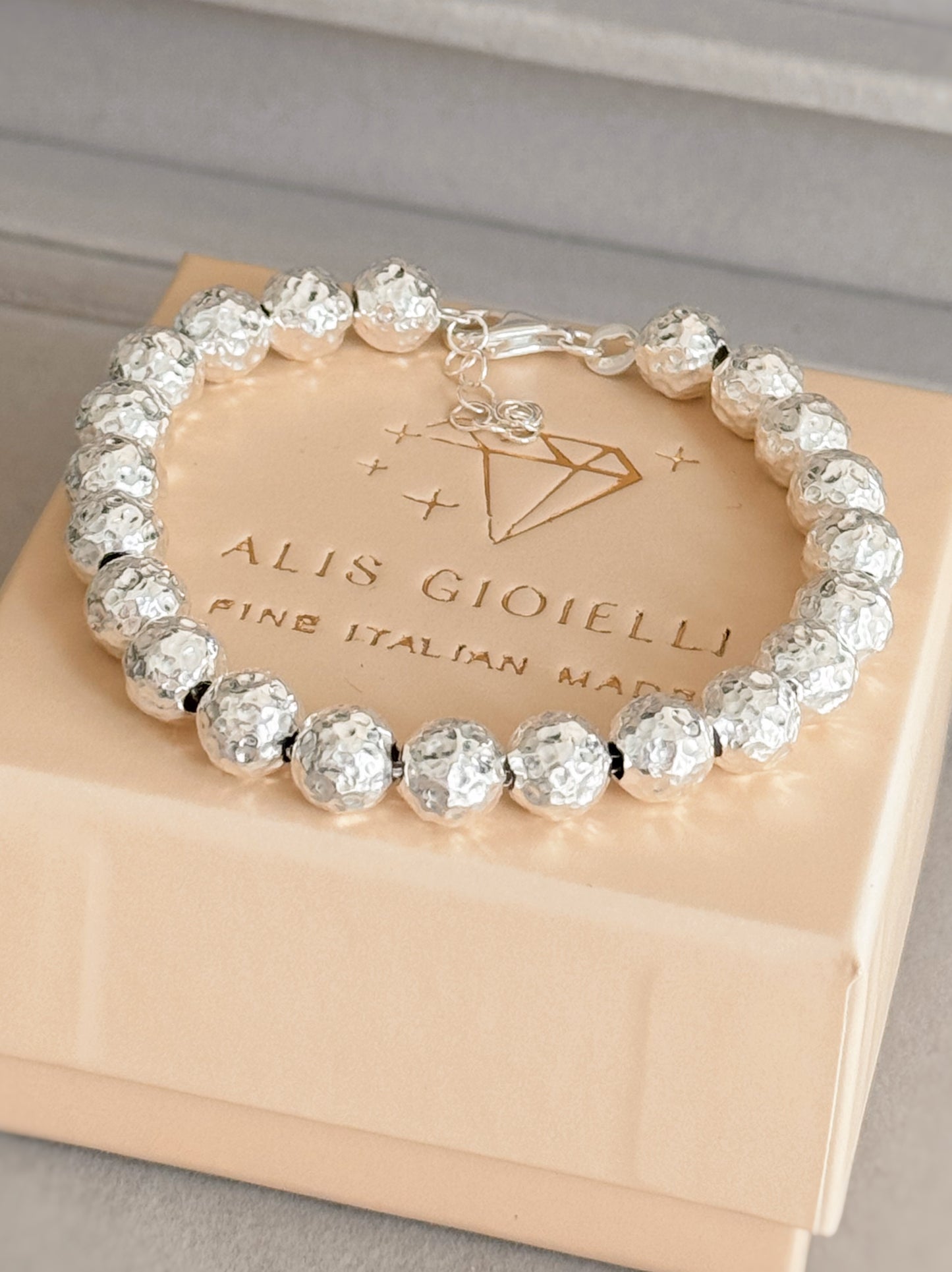 Bracciale sfere martellate