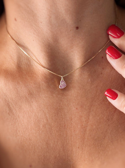 Chocker mini cuore zirconi