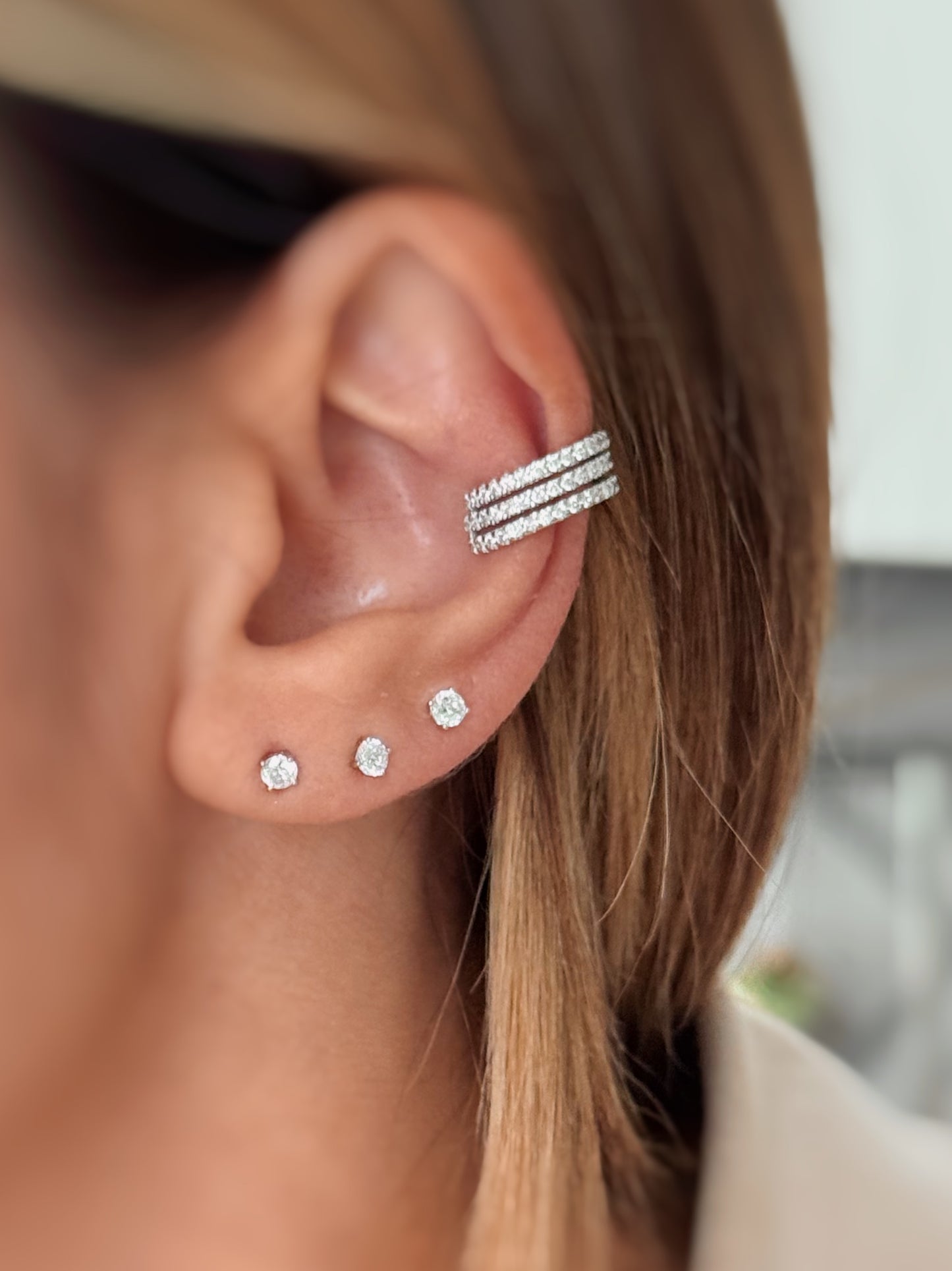 Earcuff 3 fasce di zirconi