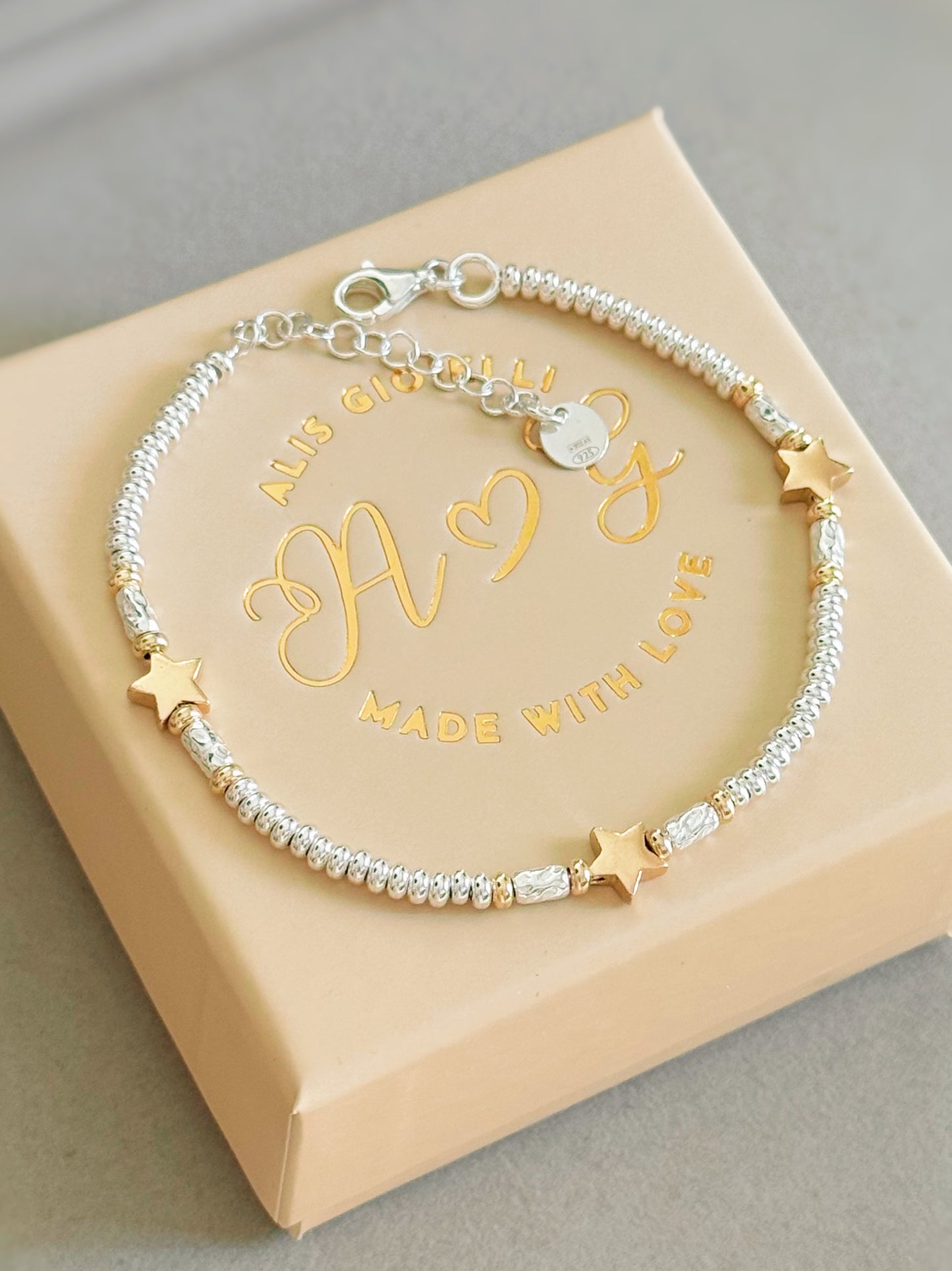 Bracciale rondelle e stelline