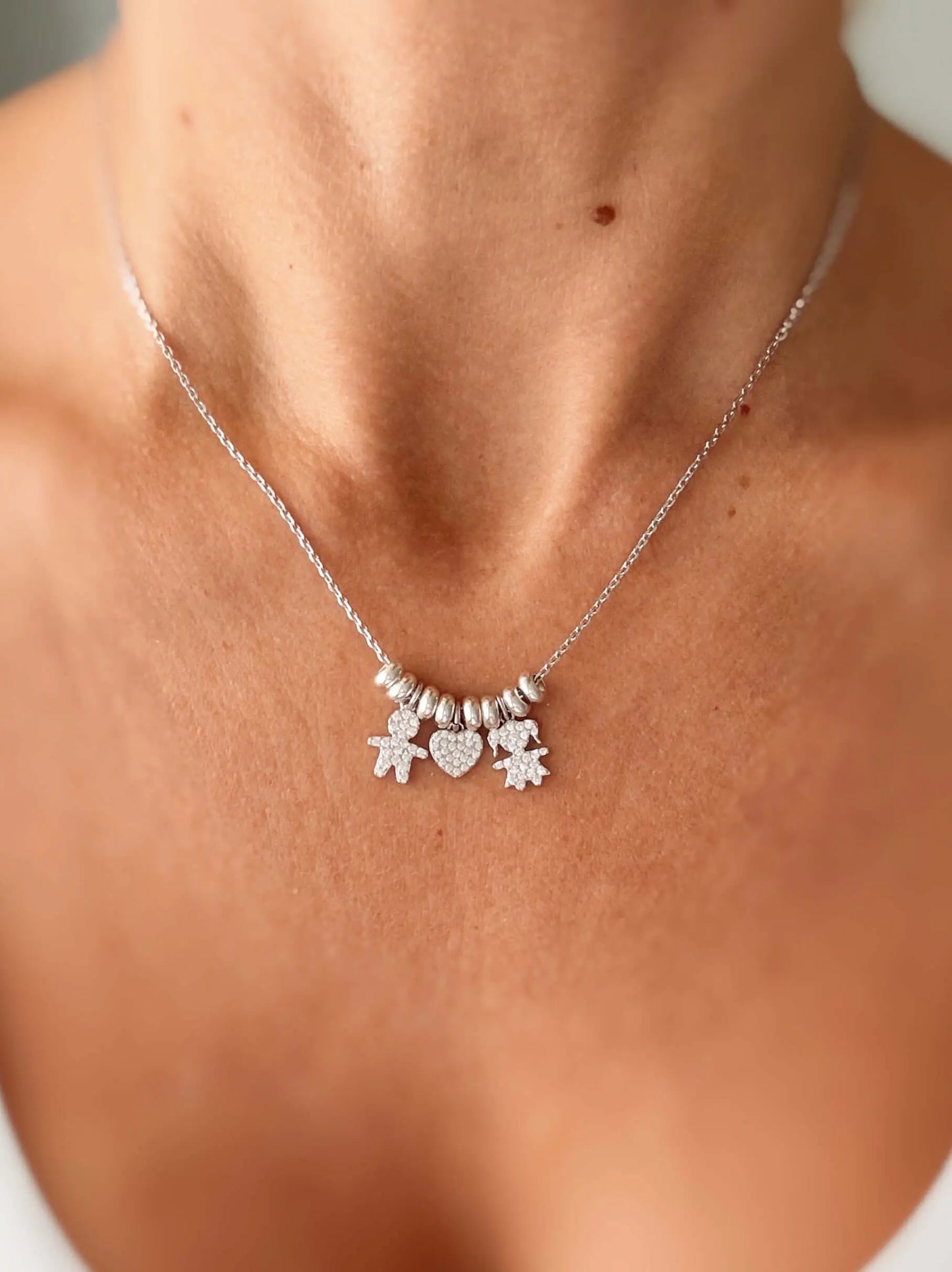 collana ciondolo bebè bimba e bimbo argento 925 regalo mamma cuore