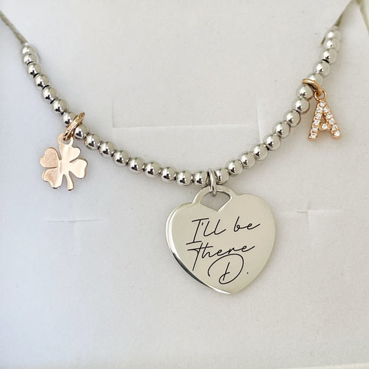 Bracciale con cuore e 2 mini charms