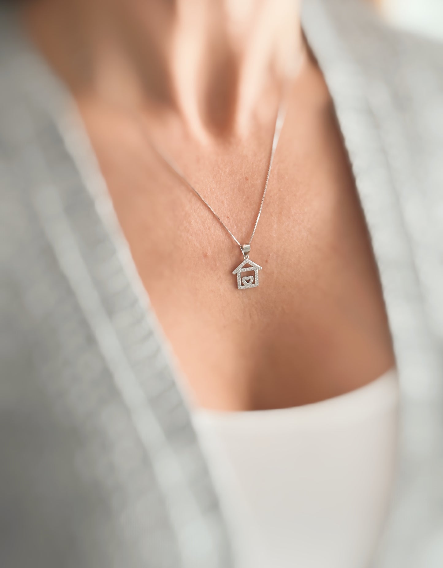 Collana casetta zirconata (veneziana )