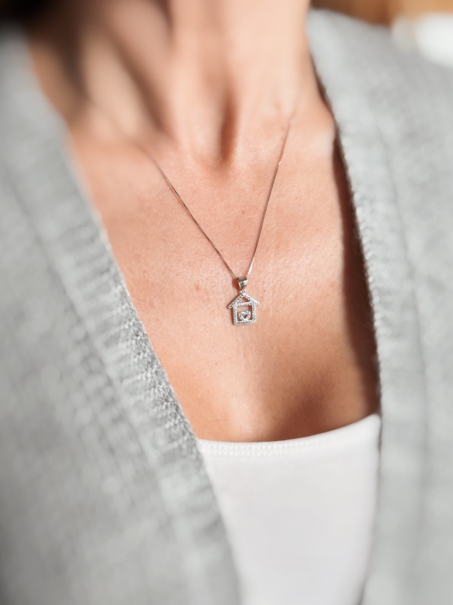 Collana casetta zirconata (veneziana )