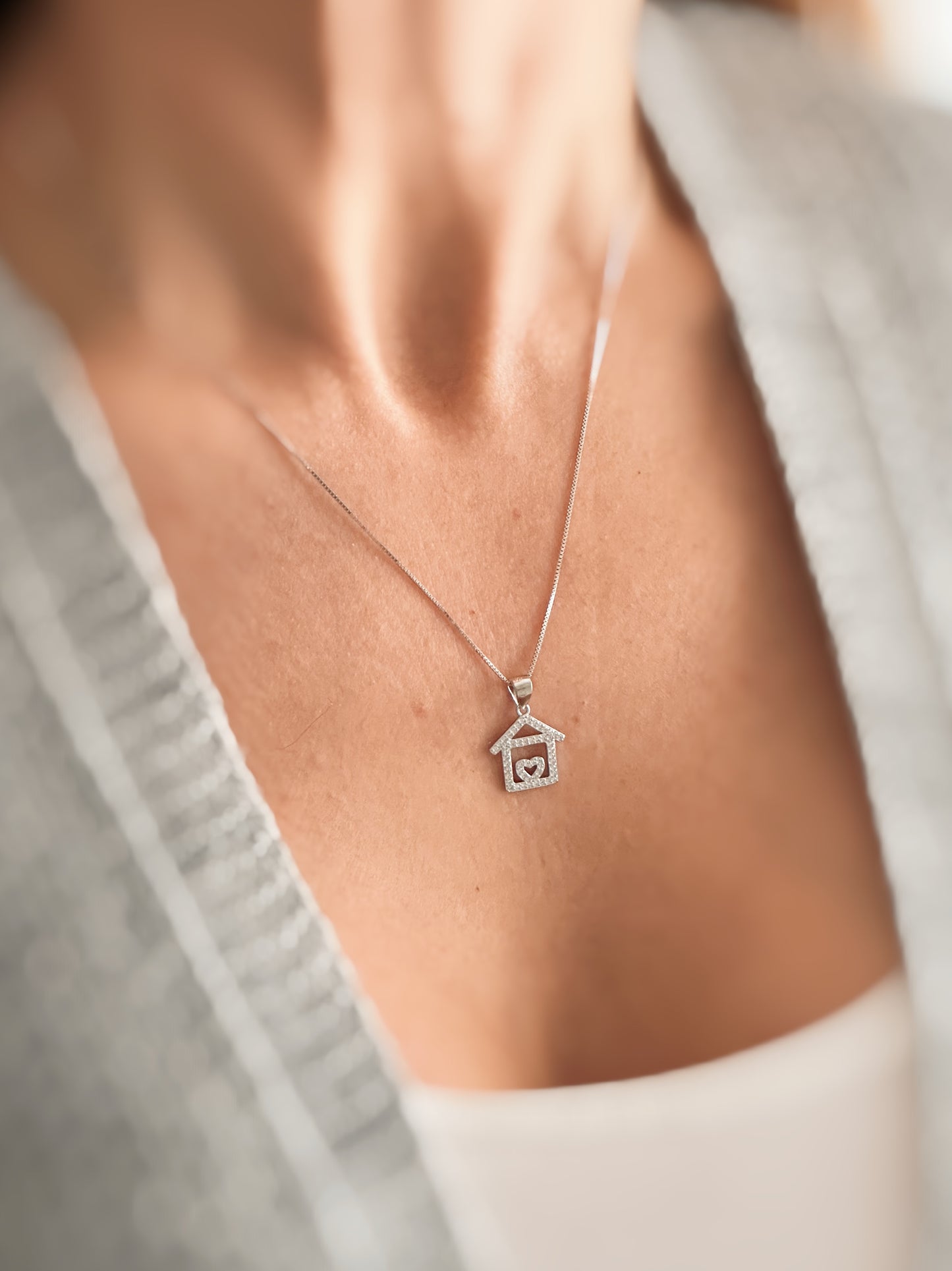 Collana casetta zirconata (veneziana )