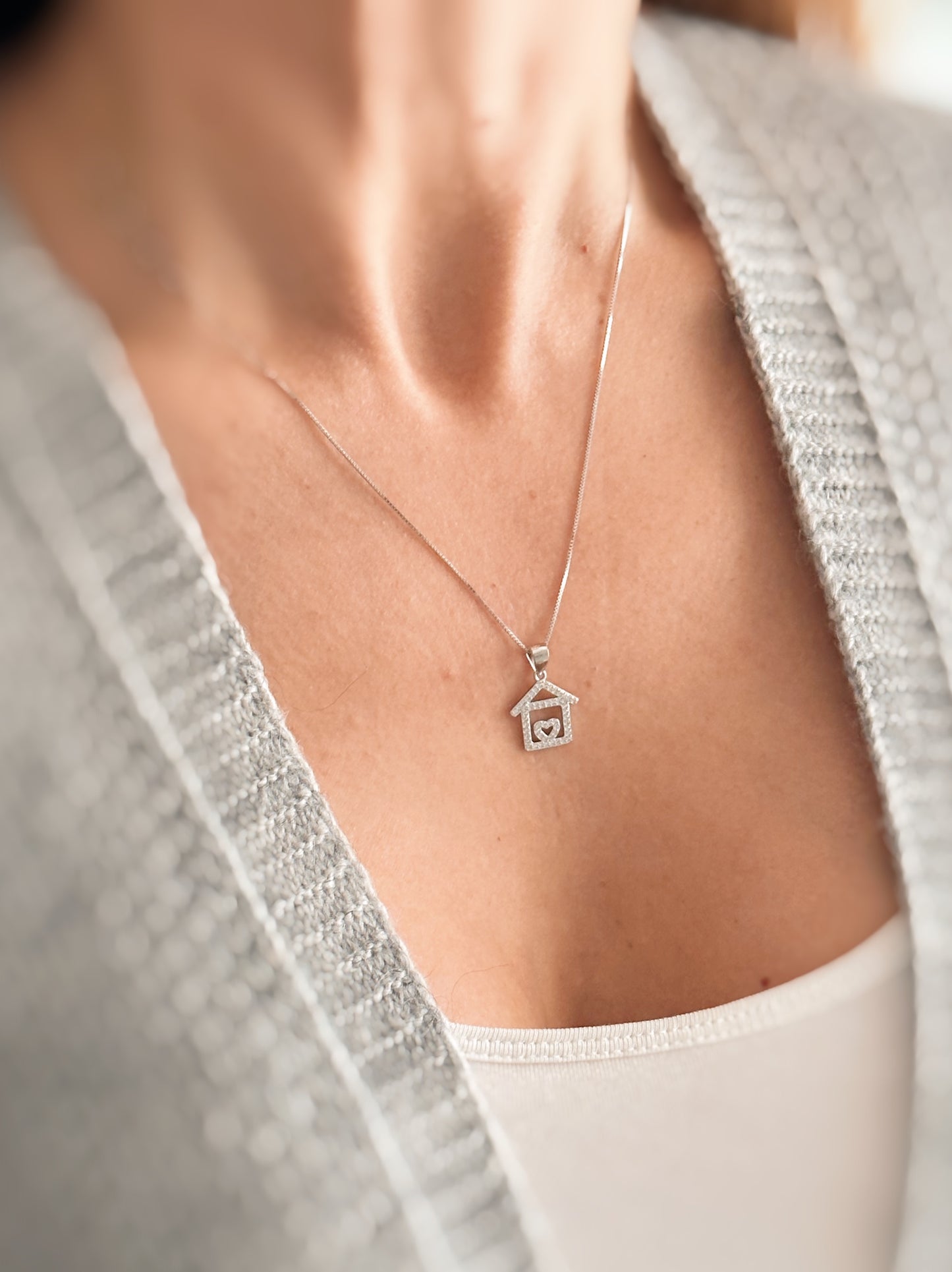 Collana casetta zirconata (veneziana )