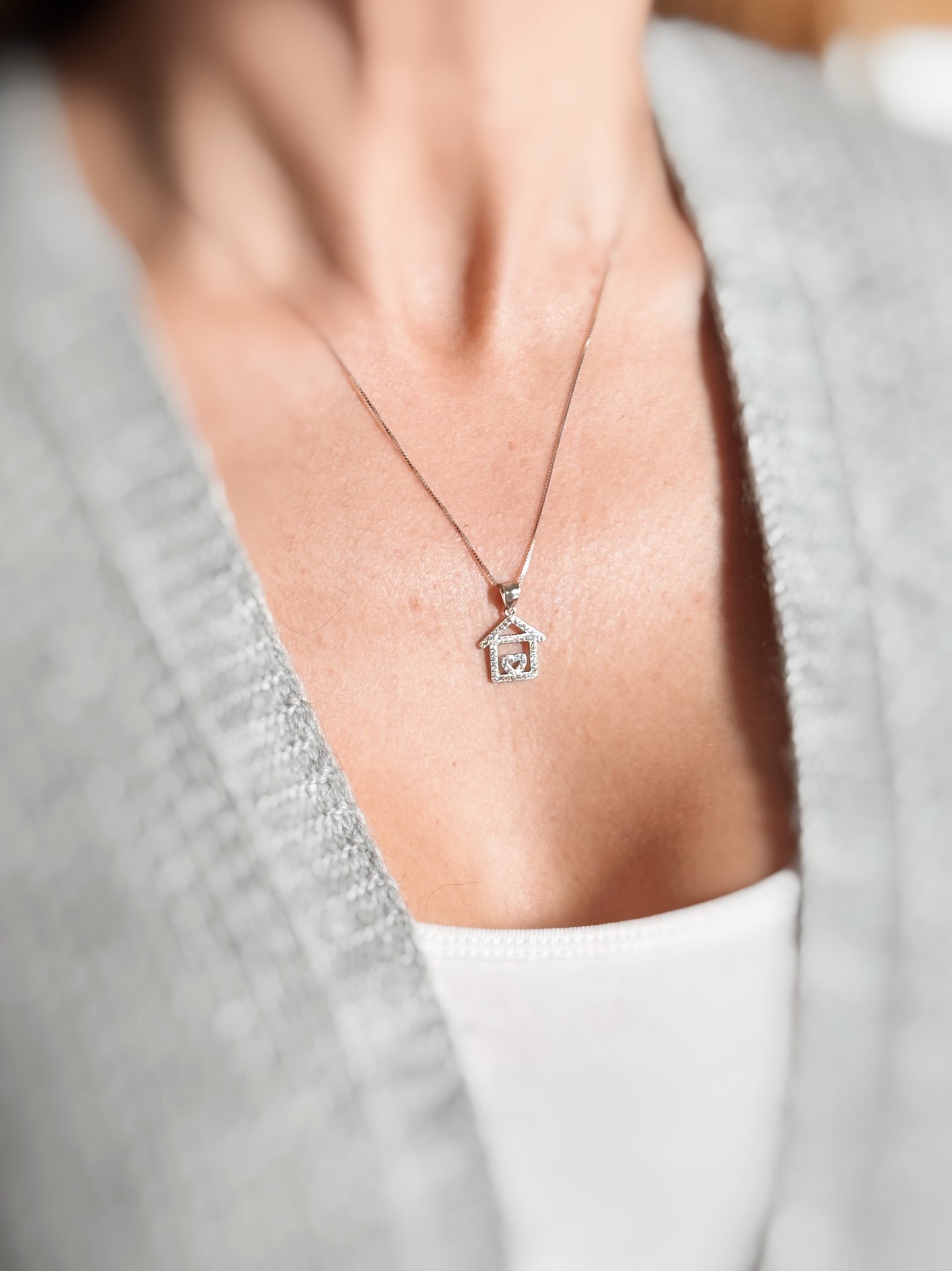 Collana casetta zirconata (veneziana )