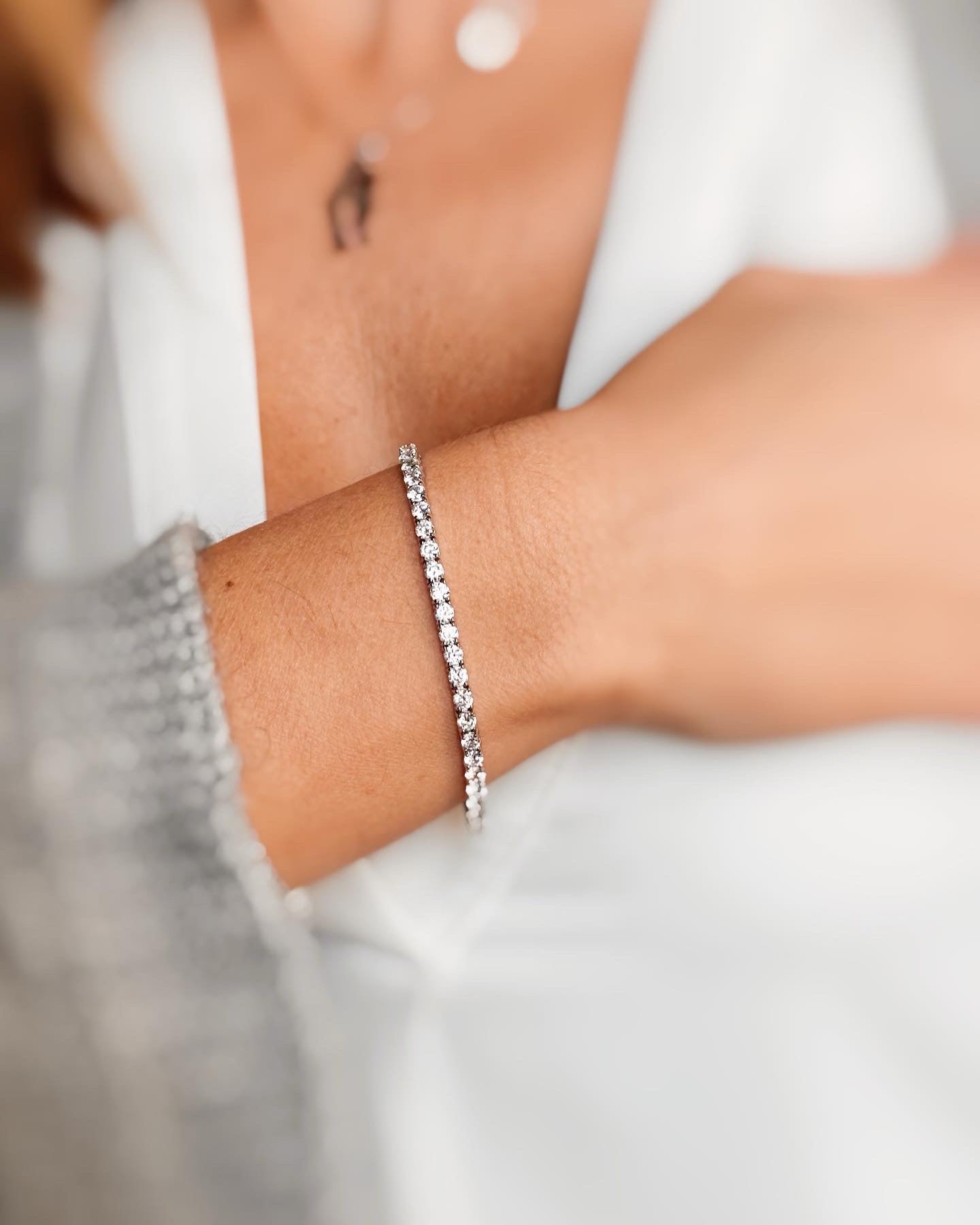 Silverly Bracciale Tennis Da Donna In Argento Sterling 925 - Foto 13