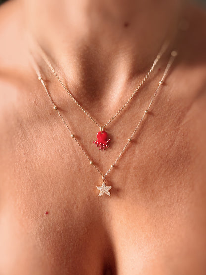 Collana polipetto rosso