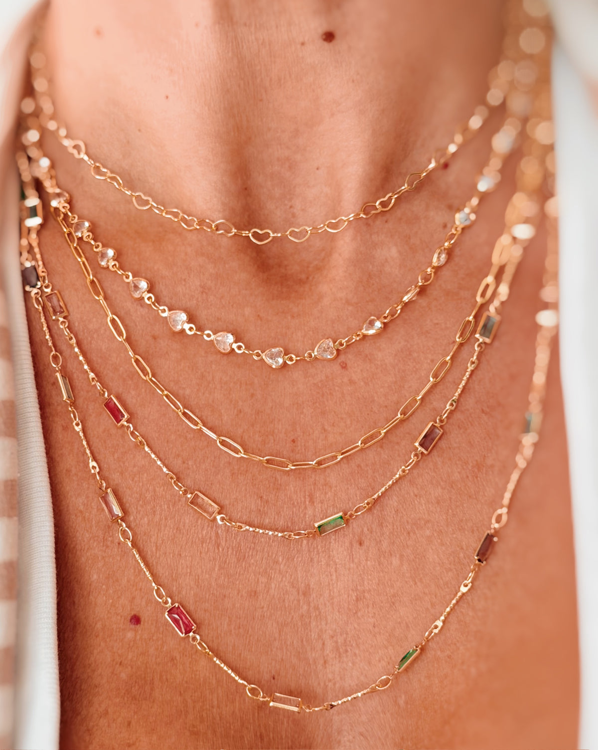Collana zirconi rettangolini