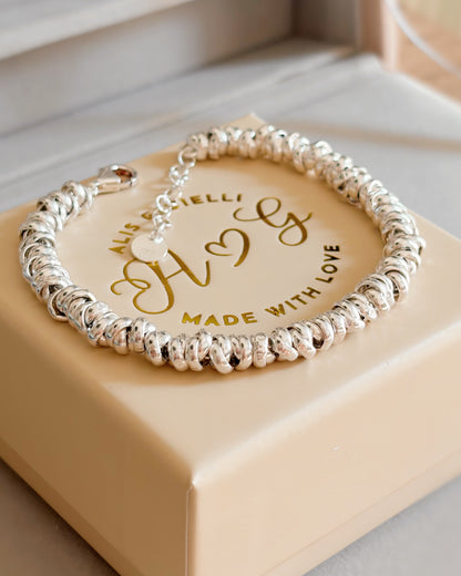 Bracciale nodini argento bianco