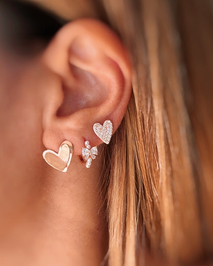 Orecchini cuore storto satinato